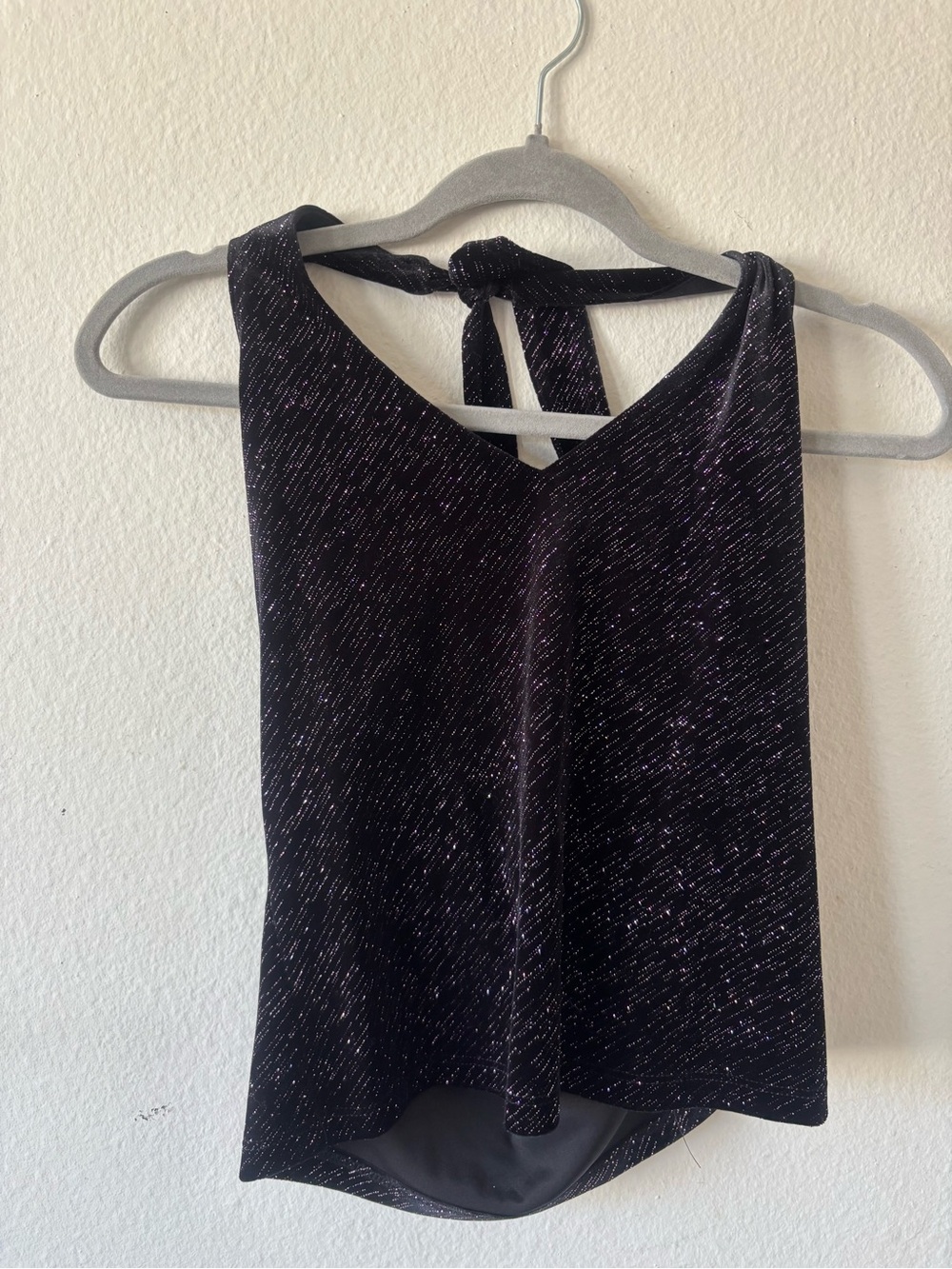 Vintage Velvet Sparkle Halter Neck top